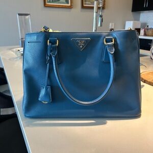 Prada Teal Leather Tote